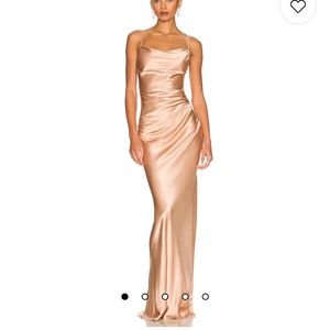 Shona Joy La Lune Lace Back Maxi Dress in Desert Rose Size 4